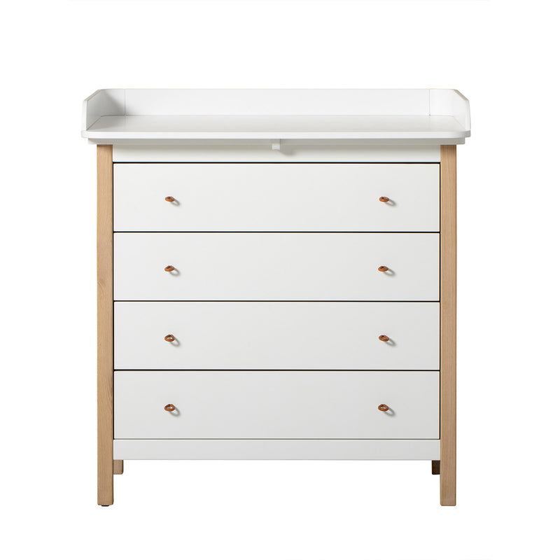 Oliver Furniture Wood Chest of 4 Drawers White/Oak