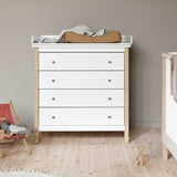 Oliver Furniture Wood Chest of 4 Drawers White/Oak