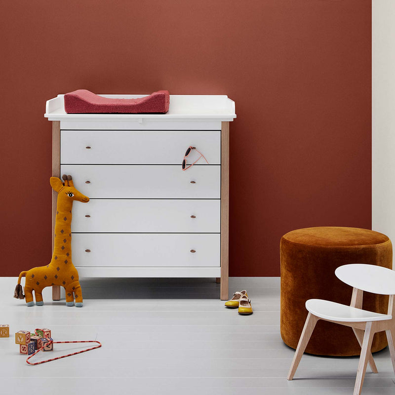 Oliver Furniture Wood Kommode mit 4 Schubladen Weiß/Eiche