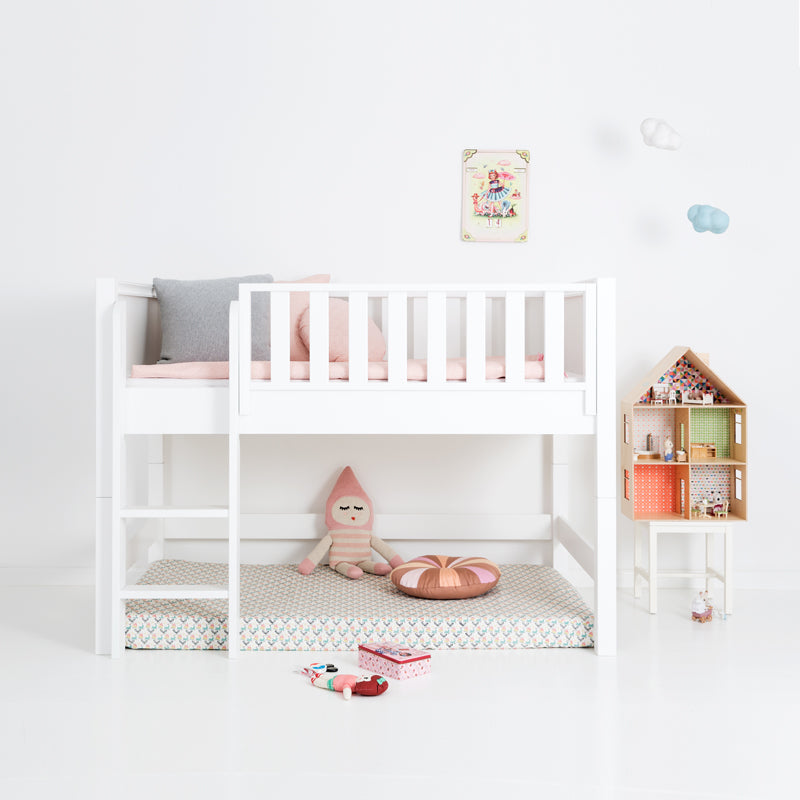 Sanders Bett halbhohes Kinderbett mit gerader Leiter Fanny 90x160 cm