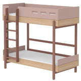 FLEXA Popsicle Etagenbett mit gerader Leiter Eiche/Cherry 90x200 cm