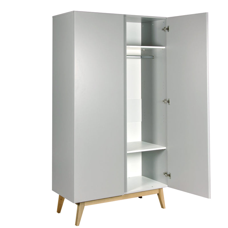 Quax Trendy Schrank 2 Türen 110 x 198 cm, Griffin Grey