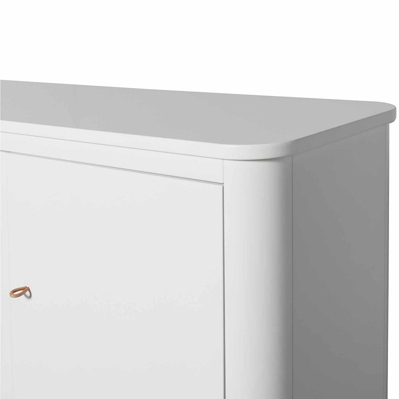 Oliver Furniture Wood Kommode mit 6 Schubladen Weiß/Eiche + Wickelplatte groß