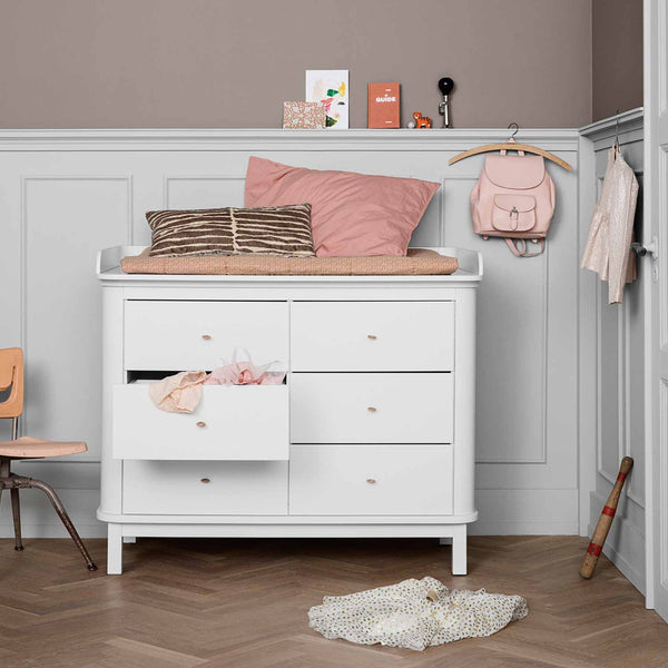 Oliver Furniture Wood chest of 6 drawers White