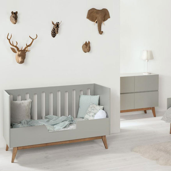 Quax Trendy Baby- und Kinderbett 70x140 cm, Griffin Grey