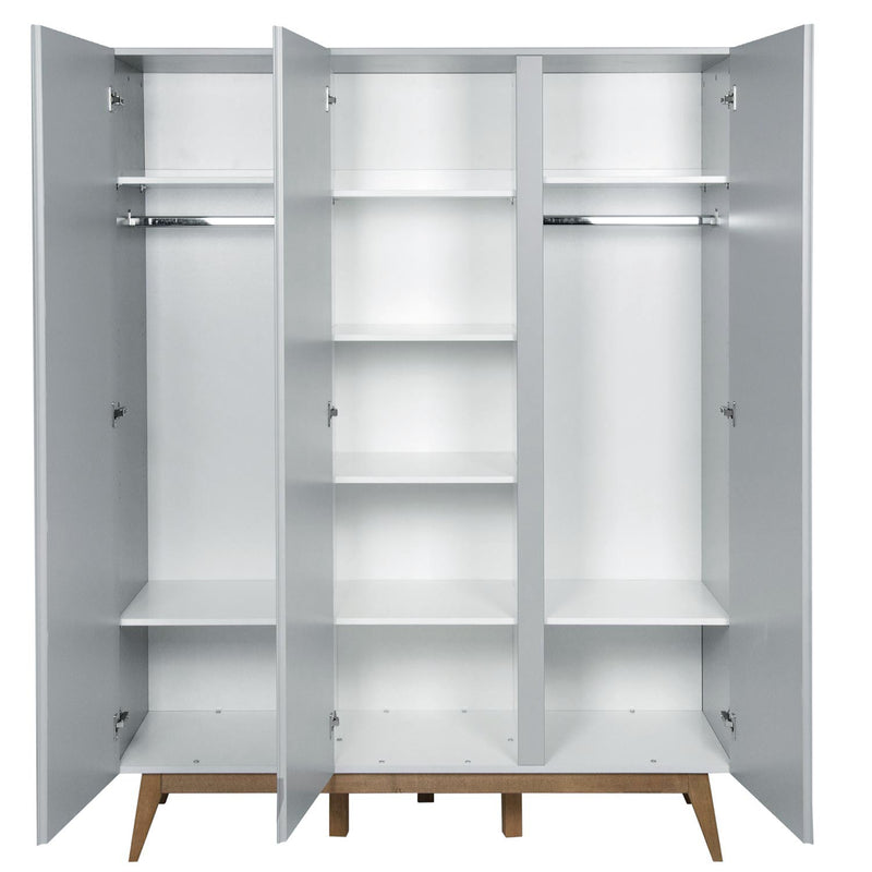 Quax Trendy Schrank 3 Türen 152 x 198 cm, Griffin Grey