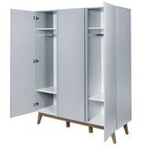 Quax Trendy Schrank 3 Türen 152 x 198 cm, Griffin Grey