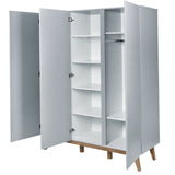 Quax Trendy Schrank 3 Türen 152 x 198 cm, Griffin Grey
