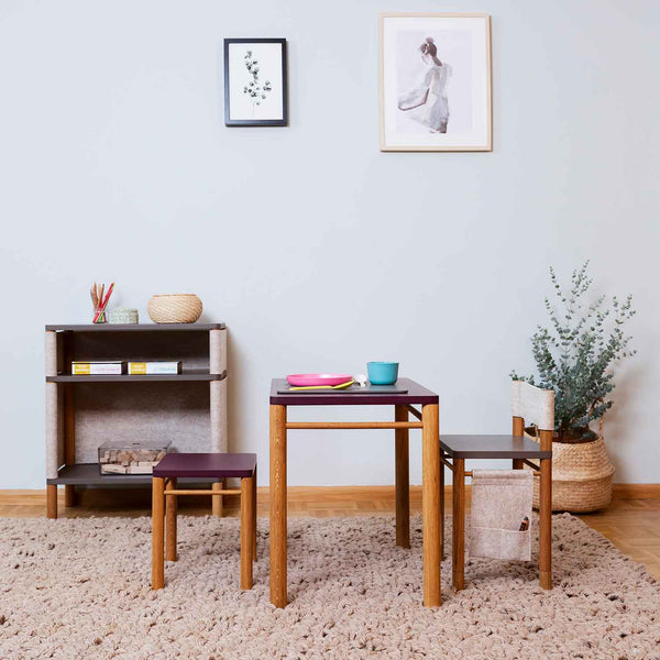 Coclico furniture set Clément children's chair, Félix children's stool &amp; Camille children's table