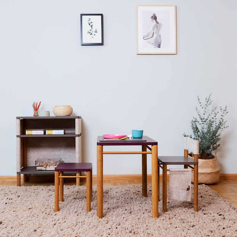 Coclico mitwachsendes Möbelset Kinderstuhl Clément, Kinderhocker Félix & Kindertisch Camille