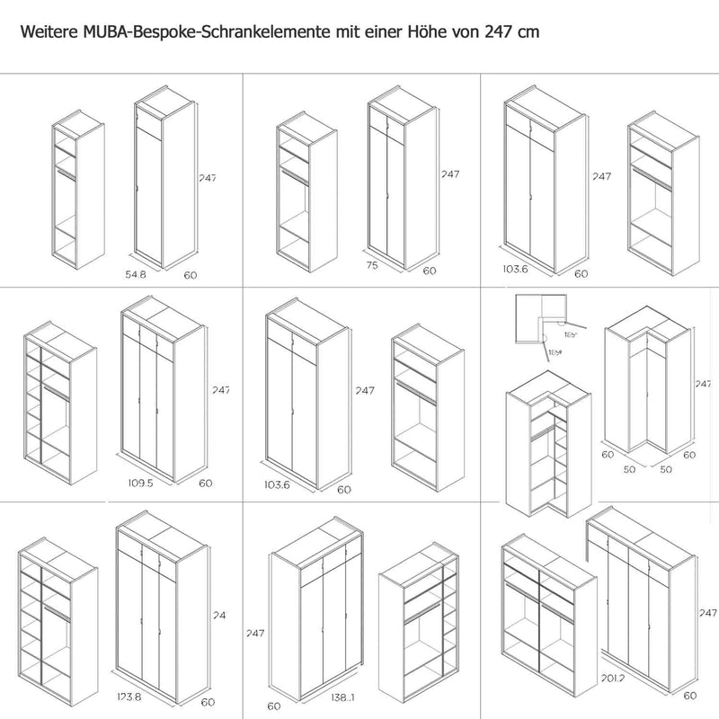 Muba Bespoke 4-türiger Schrank 144x247 cm