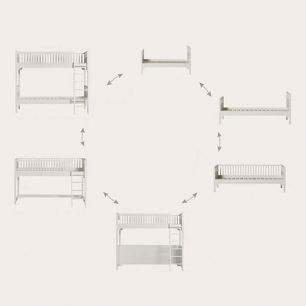 Oliver Furniture Umbauset Seaside Classic Hochbett/Etagenbett zu Seaside Classic Einzelbett