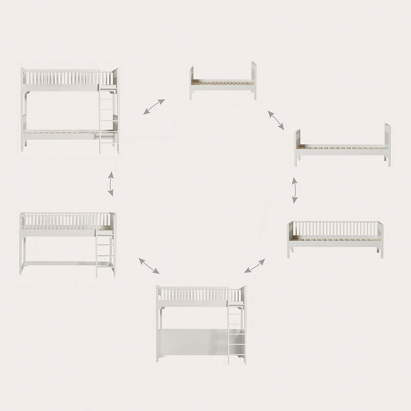Oliver Furniture Umbauset Seaside Classic Hochbett/Etagenbett zu Seaside Classic Einzelbett