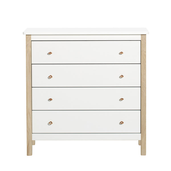 Oliver Furniture Wood Chest of 4 Drawers White/Oak